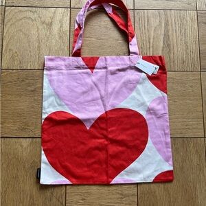 Stylish Red and Pink Heart Tote Bag